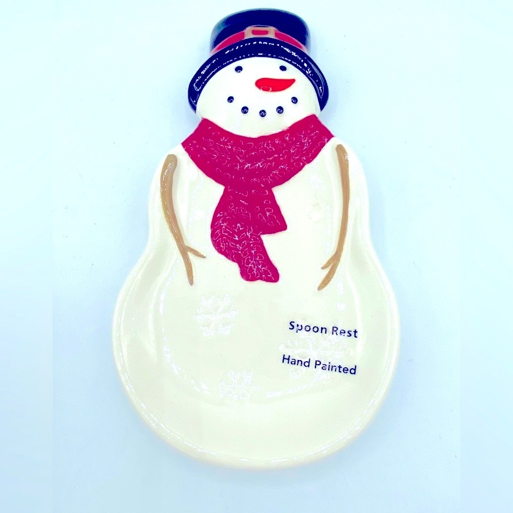 St Nicholas Square Yuletide Hand Painted Snowman Spoon Rest Yuletide Snowman